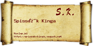 Spissák Kinga névjegykártya