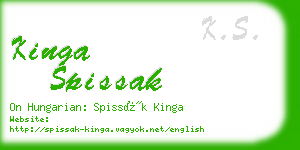kinga spissak business card